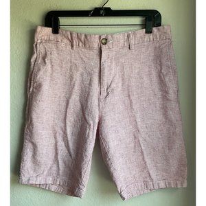 Old Navy Men's Sz 32 Ultimate Slim Built-in Flex Linen Blend Striped Sho…